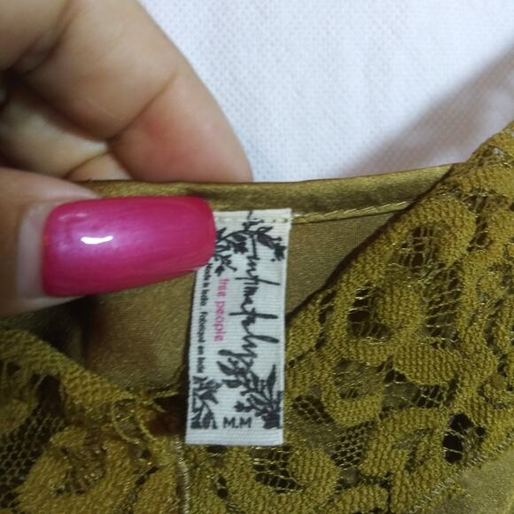 Free People Women’s Night Out Blouson Brami Dusted Military Lace Size M - Picture 4 of 7